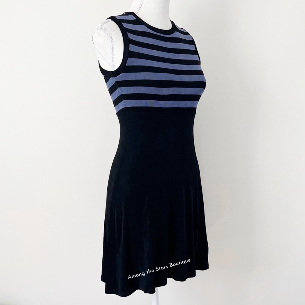 FLAWED GEM Rare Vintage 90s Jersey Knit Striped Dress Alt. ASO Rachel in Friends - Picture 8 of 14